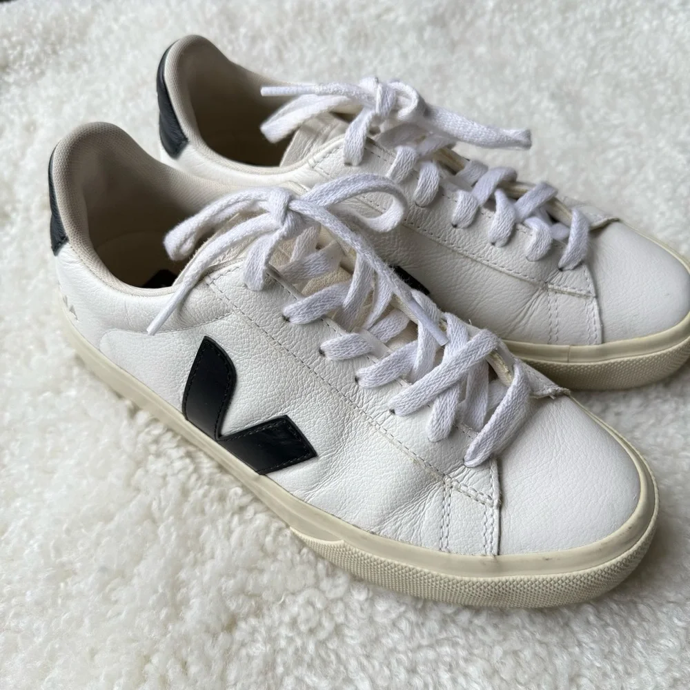Veja White and Black Sneakers - Picture 3 of 6